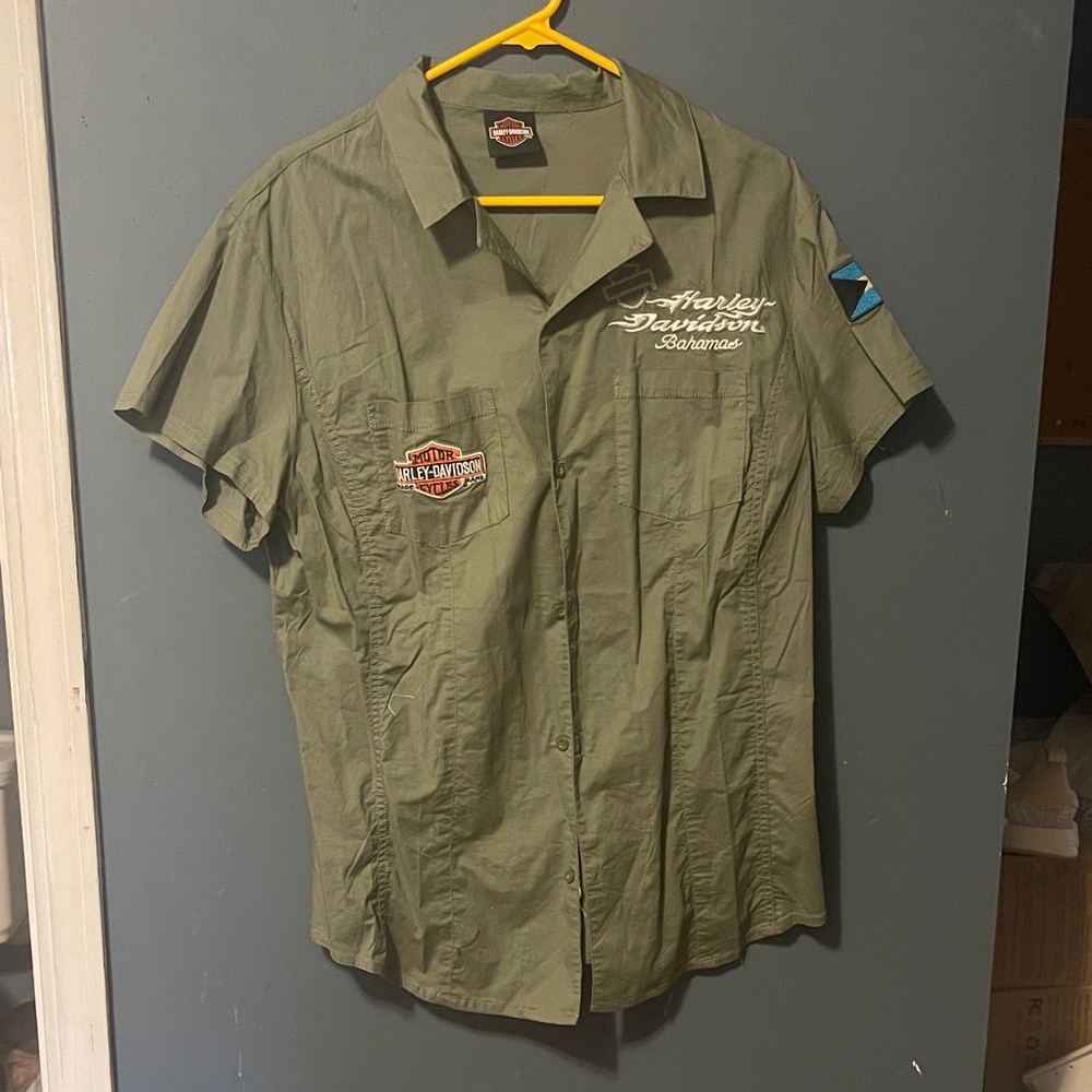 Harley-Davidson Olive Button-Down Shirt
